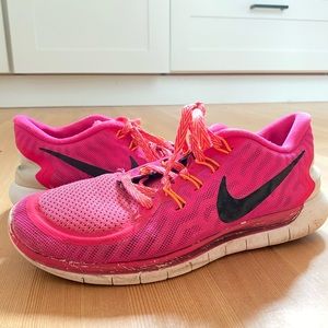 Bright Pink Nike Free 5.0 Running Shoes